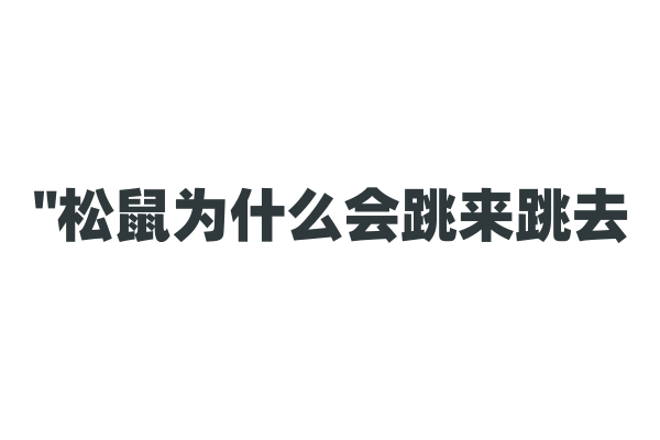 "松鼠为什么会跳来跳去？"